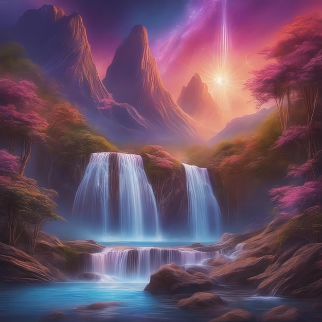 Marvelous Waterfall 3D Wallpaper  Home Decoram