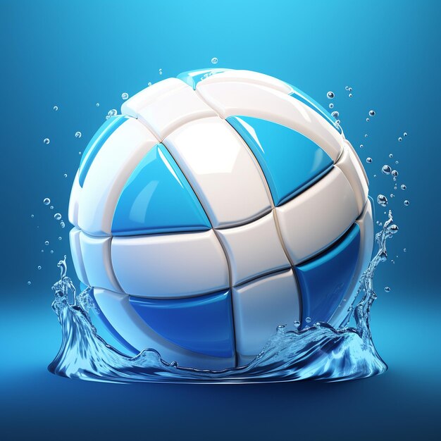 Photo 3d waterpolo icon sports and aquatic recreation logo illustration
