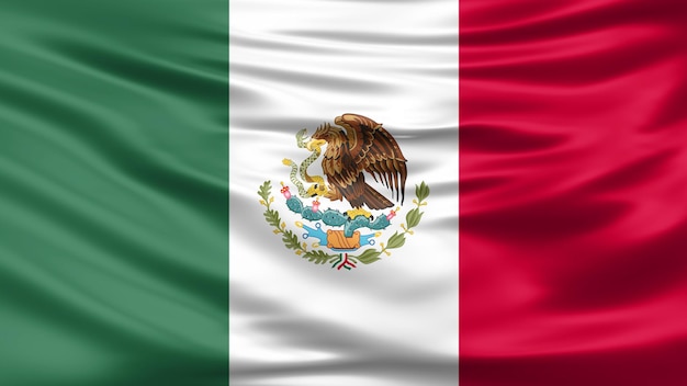 3d Waving Cloth Vlaggen van de wereld Nationale vlag van Mexico Meerkleurige vlag Illustratie