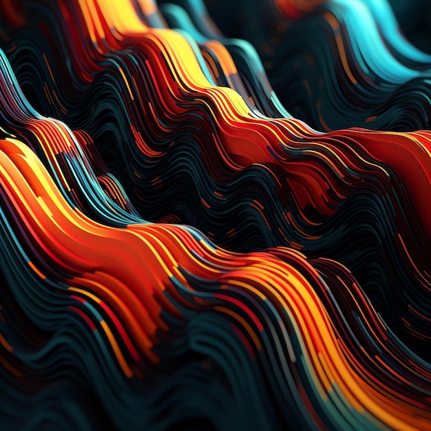 3d wavy abstract background