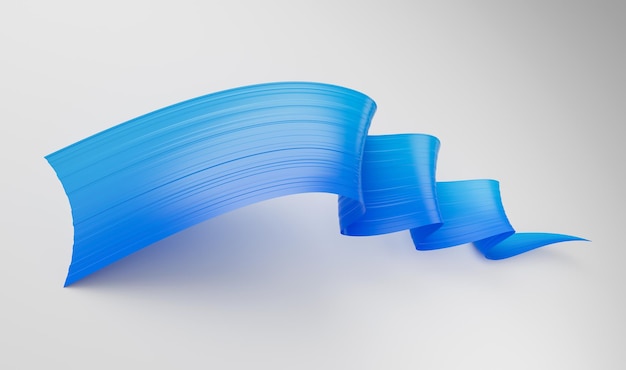 3d Wavy Blue Flag 3d Waving Abstract Ribbon Flag Isolated On White Background 3d Illustratie