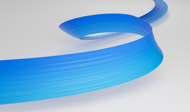 3d Wavy Blue Flag 3d Waving Abstract Ribbon Flag Isolated On White Background 3d Illustration