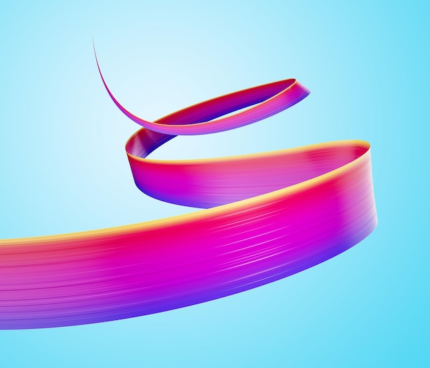 ソーシャル メディアの 3 d の波状の旗柔らかい青の背景 3 d イラストレーションに抽象的なリボン フラグを振って 3 d