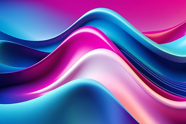 3d wavy pattern pink and blue fluid wave background