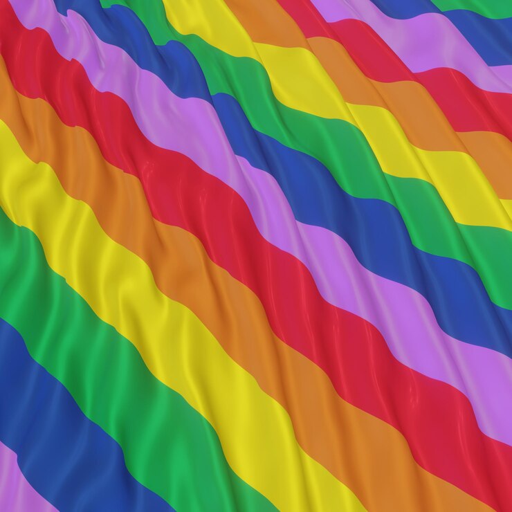 Photo 3d wavy rainbow color background