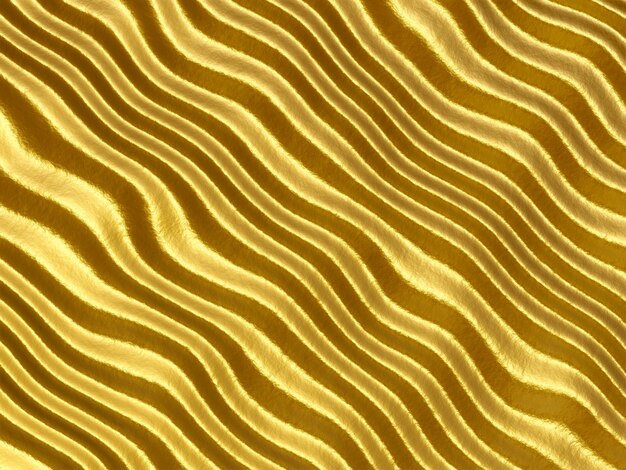 3D-weergave. Abstracte golfde gouden achtergrond.