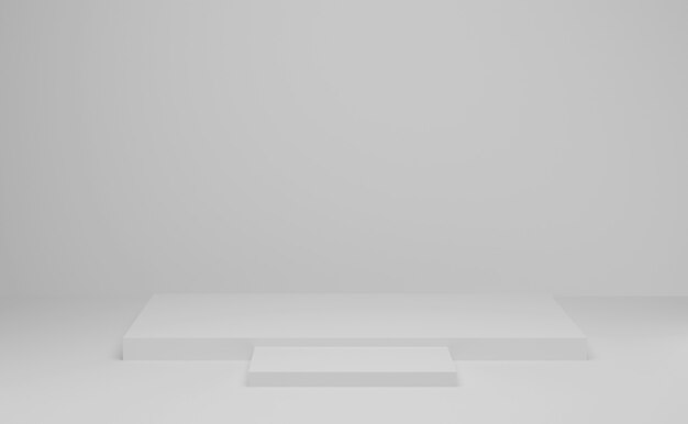 3D-weergave. Leeg podium of voetstukvertoning. Lege productplank staande achtergrond. Abstracte minimale scène met geometrische.