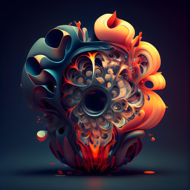 Foto 3d-weergave van abstract fractal compositie digitaal artwork voor creatief grafisch ontwerp