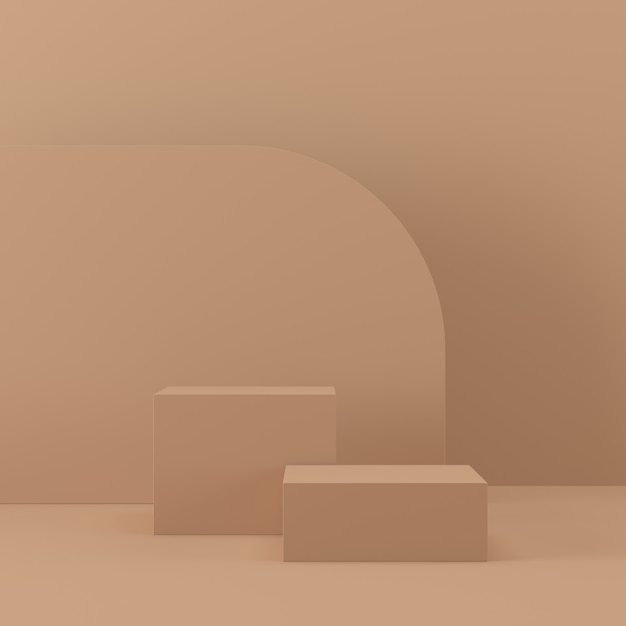 3D-weergave van abstracte compositie voor productpresentatie