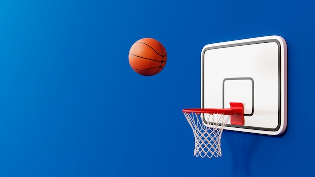 3D-weergave van basketbalbenodigdheden