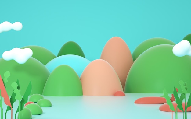 3D-weergave van Cartoon Forest