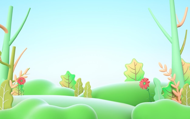 3D-weergave van Cartoon Forest