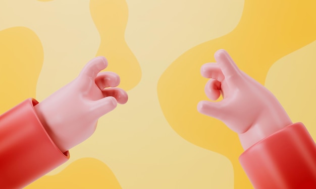 3D-weergave van cartoon hand