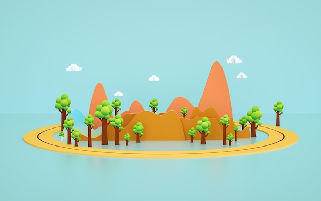 3D-weergave van cartoonbos