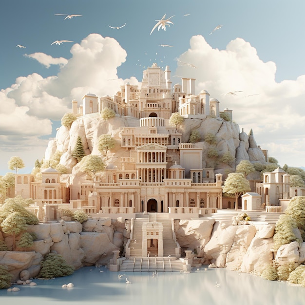 3D-weergave van de Acropolis van Athene