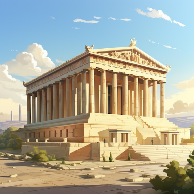 3D-weergave van de Acropolis van Athene