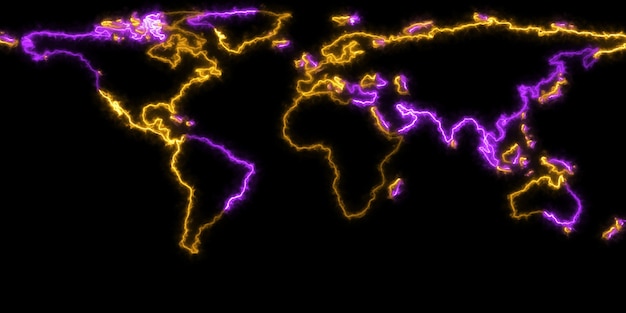 3D-weergave van de contouren van de planeet Aarde