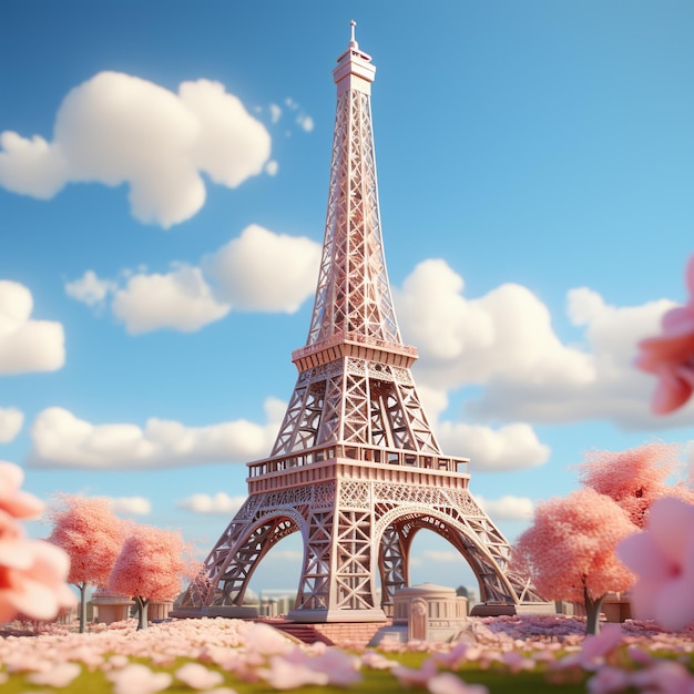 3D-weergave van de Eiffeltoren
