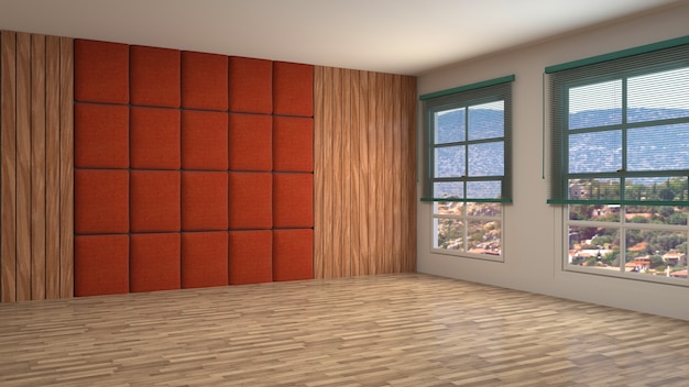 3D-weergave van de lege interieur kamer