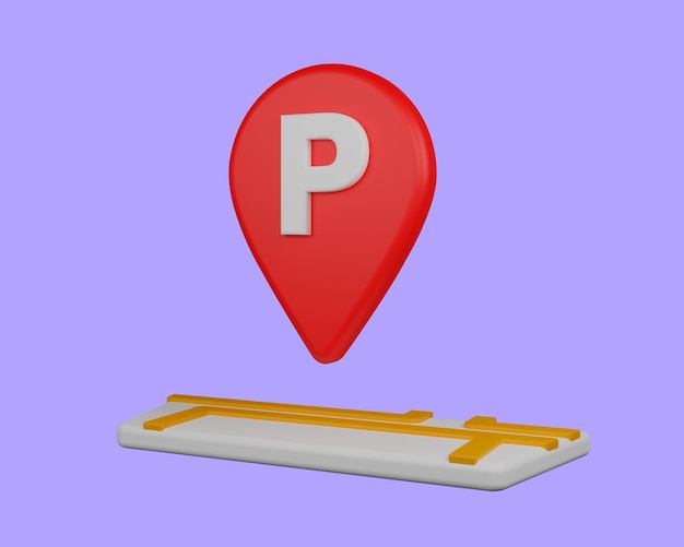 3D-weergave van de locatie op de kaart. gps-pictogram.