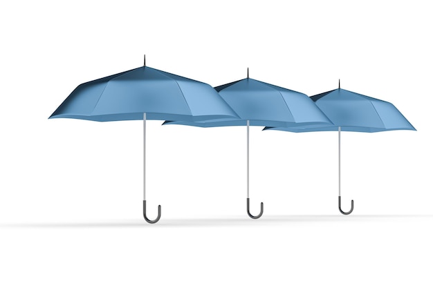 3D-weergave van de paraplu met witte achtergrond