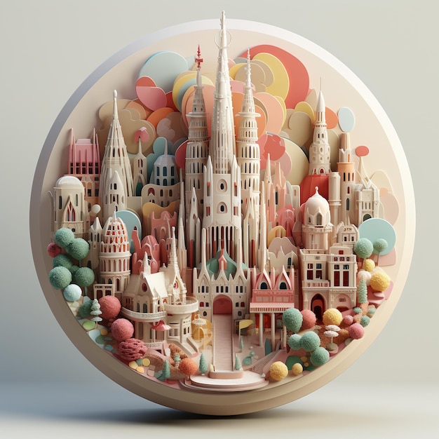 3D-weergave van De Sagrada Familia