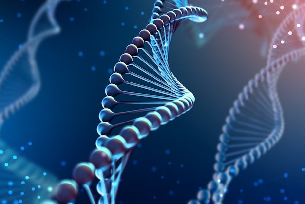 3D-weergave van Dna-moleculen