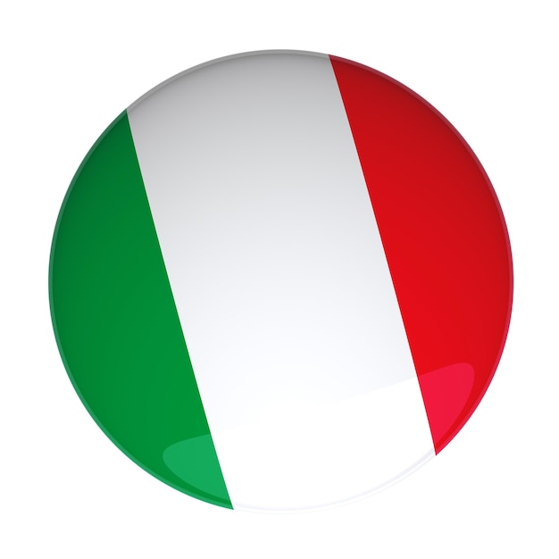 Foto 3d-weergave van een badge met de italiaanse vlag