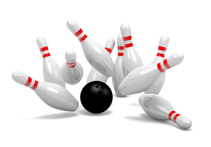 Foto 3d-weergave van een bowling-set