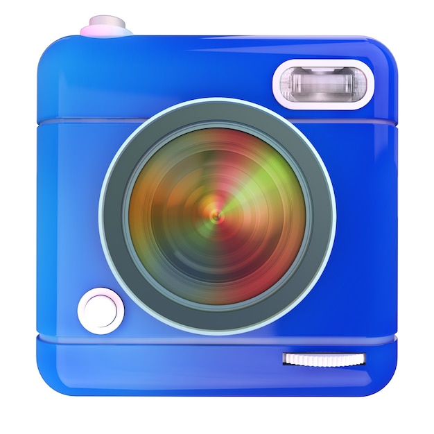 3D-weergave van een fotocamera-pictogram