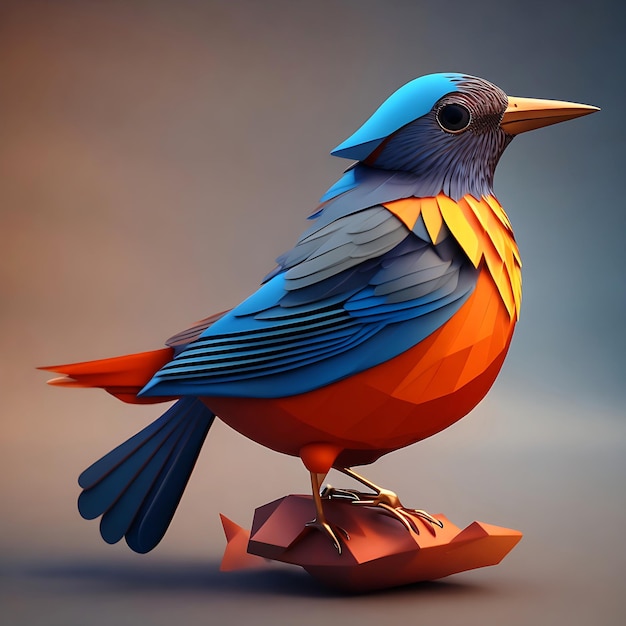 3d-weergave van een kleurrijke vogel op een achtergrond van de natuur Ai gegenereerd