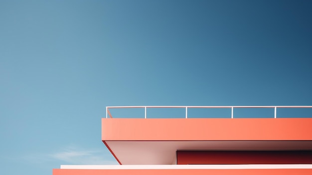 3D-weergave van een modern appartementengebouw op een blauwe achtergrond
