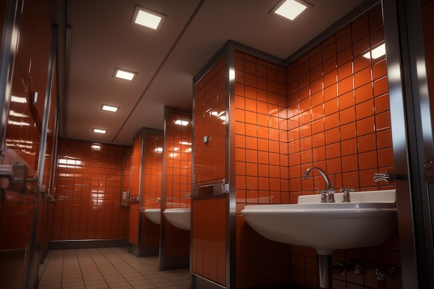 3D-weergave van een moderne badkamer in een luxe hotel met een wit bad.