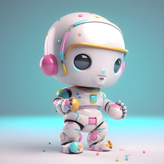 3D-weergave van een schattige kleine astronaut 3D-illustratie