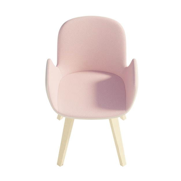 3D-weergave van een stoel op witte achtergrond