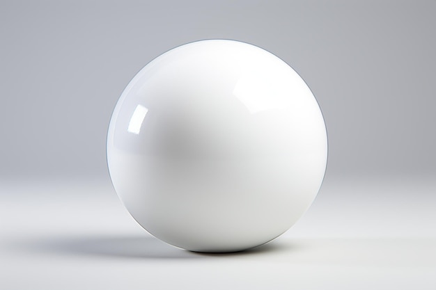 Foto 3d-weergave van een witte bol geïsoleerd op een grijze achtergrond