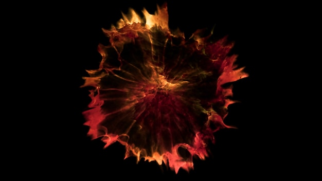 3D-weergave van explosie rook effect schokgolf en divergerende golven