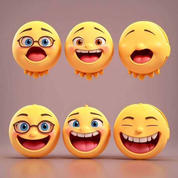 Foto 3d-weergave van glimlach emoji icoon