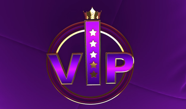 3D-weergave van gouden VIP