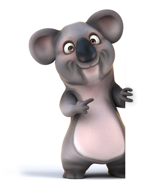 3D-weergave van grappige koala