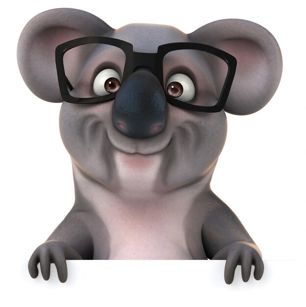 3D-weergave van grappige koala