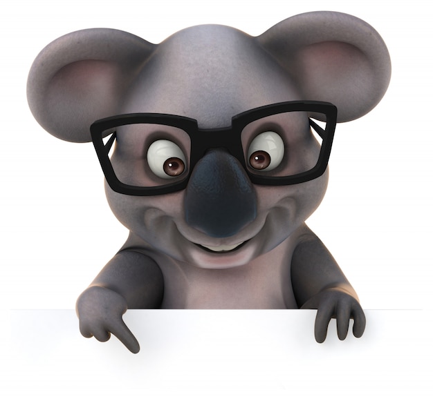 3D-weergave van grappige koala