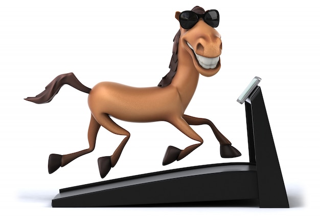 3D-weergave van grappige paard