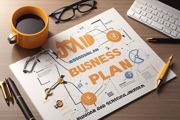 3D-weergave van het businessplanconcept