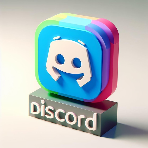 3D-weergave van het Discord-logo op een witte achtergrond