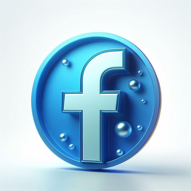 3D-weergave van het facebook-logo op een witte achtergrond