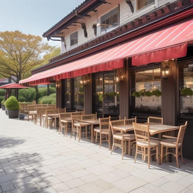 3D-weergave van het interieur van een restaurantcafé