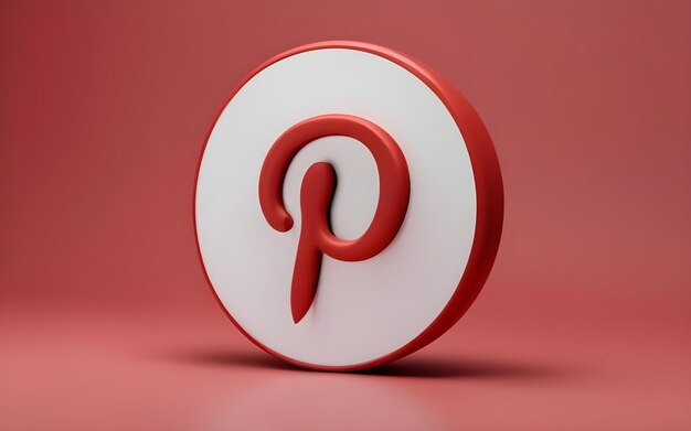 3D-weergave van het Pinterest-logo is gegenereerd