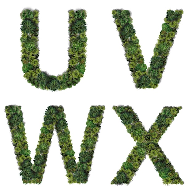 3D-weergave van het verticale tuinalfabet