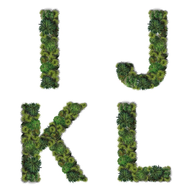 3D-weergave van het verticale tuinalfabet